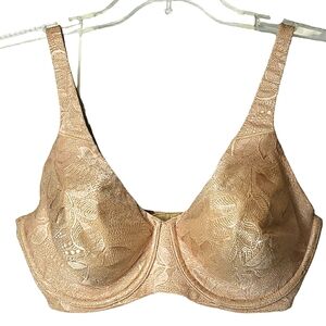 Bali Underwire Jacquard Leaf Lace Pattern U-Shaped Back Straps Size 36D